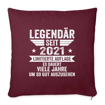Legendär seit 2021 Limitierte Auflage 2021 - Sofakissenbezug 45 x 45 cm - Burgunderrot - Vorne