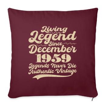 Il était une fois une légende. Décembre 1959 Naissance - Housse de coussin décorative 45 x 45 cm - bordeaux - Devant