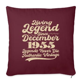 Il était une fois une légende. Décembre 1955 Naissance - Housse de coussin décorative 45 x 45 cm - bordeaux - Devant
