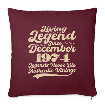 Il était une fois une légende. Décembre 1974 Naissance - Housse de coussin décorative 45 x 45 cm - bordeaux - Devant