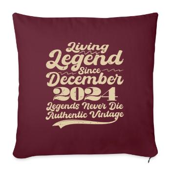 Il était une fois une légende. Décembre 2024 Naissance - Housse de coussin décorative 45 x 45 cm - bordeaux - Devant