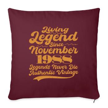 Il était une fois une légende. Novembre 1988 Naissance - Housse de coussin décorative 45 x 45 cm - bordeaux - Devant