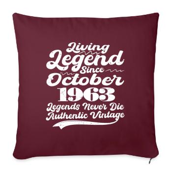 Il était une fois une légende. Octobre 1963 Naissance - Housse de coussin décorative 45 x 45 cm - bordeaux - Devant