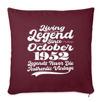 Il était une fois une légende. Octobre 1952 Naissance - Housse de coussin décorative 45 x 45 cm - bordeaux - Devant