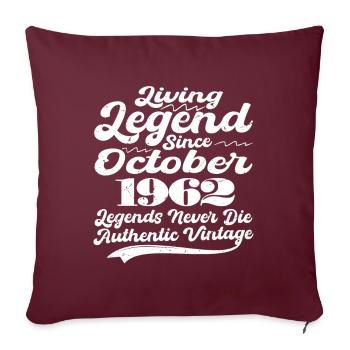 Il était une fois une légende. Octobre 1962 Naissance - Housse de coussin décorative 45 x 45 cm - bordeaux - Devant
