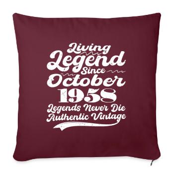 Il était une fois une légende. Octobre 1958 Naissance - Housse de coussin décorative 45 x 45 cm - bordeaux - Devant