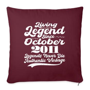 Il était une fois une légende. Octobre 2011 Naissance - Housse de coussin décorative 45 x 45 cm - bordeaux - Devant