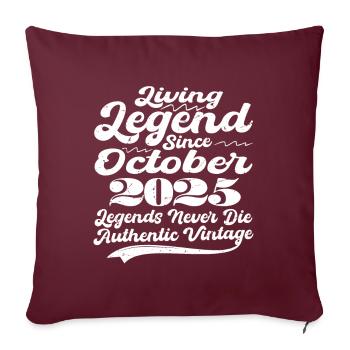 Il était une fois une légende. Octobre 2025 Naissance - Housse de coussin décorative 45 x 45 cm - bordeaux - Devant