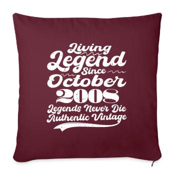 Il était une fois une légende. Octobre 2008 Naissance - Housse de coussin décorative 45 x 45 cm - bordeaux - Devant