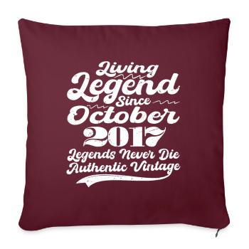 Il était une fois une légende. Octobre 2017 Naissance - Housse de coussin décorative 45 x 45 cm - bordeaux - Devant
