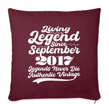 Il était une fois une légende. Septembre 2017 Naissance - Housse de coussin décorative 45 x 45 cm - bordeaux - Devant