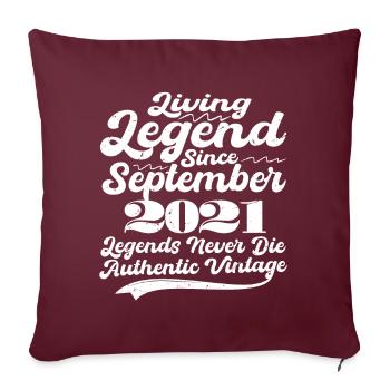 Il était une fois une légende. Septembre 2021 Naissance - Housse de coussin décorative 45 x 45 cm - bordeaux - Devant