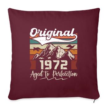 1972 - Cadeau né en 1972 - Housse de coussin décorative 45 x 45 cm - bordeaux - Devant