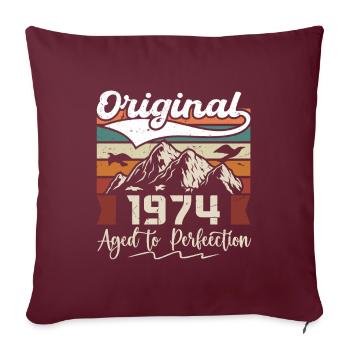 1974 - Cadeau né en 1974 - Housse de coussin décorative 45 x 45 cm - bordeaux - Devant
