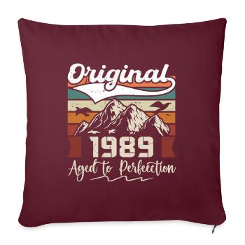 1989 - Cadeau né en 1989 - Housse de coussin décorative 45 x 45 cm - bordeaux - Devant