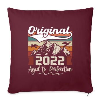 2022 - Cadeau né en 2022 - Housse de coussin décorative 45 x 45 cm - bordeaux - Devant