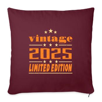 2025 Vintage Retro Birthday Bday Cadeau 2025 - Housse de coussin décorative 45 x 45 cm - bordeaux - Devant