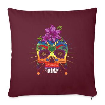 Flower Dia De Los Muertos LGBTQ LGBT Pride Month - Housse de coussin décorative 45 x 45 cm - bordeaux - Devant