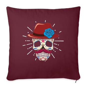 Dia De Los Muertos Papa Papa Fête des Pères - Housse de coussin décorative 45 x 45 cm - bordeaux - Devant