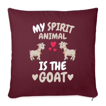 Mon animal spirituel Fermier Cadeau Animal Chèvre - Housse de coussin décorative 45 x 45 cm - bordeaux - Devant