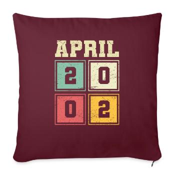 21ème anniversaire Avril Millésime 2002 Millésime - Housse de coussin décorative 45 x 45 cm - bordeaux - Devant