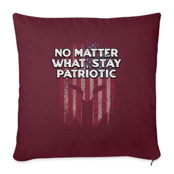 Peu importe le patriotisme américain patriotique États-Unis - Housse de coussin décorative 45 x 45 cm - bordeaux - Devant