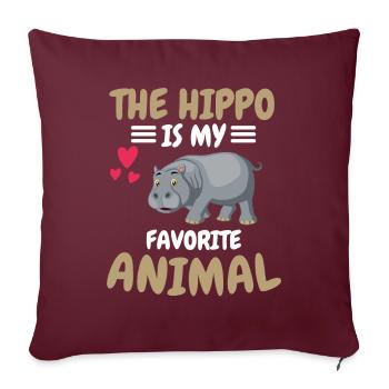 Animal préféré Animal Cadeau Drôle Hippopotame - Housse de coussin décorative 45 x 45 cm - bordeaux - Devant