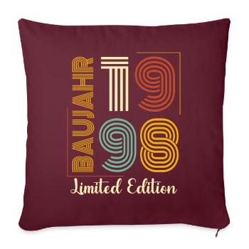 Baujahr 1998 - Sofakissenbezug 45 x 45 cm - Burgunderrot - Vorne