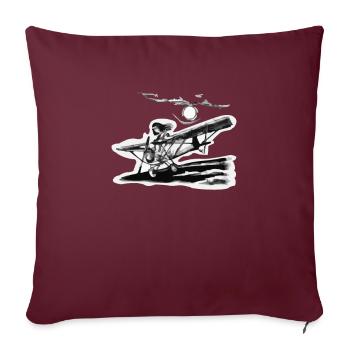 Pilote à l’ancienne - Housse de coussin décorative 45 x 45 cm - bordeaux - Devant