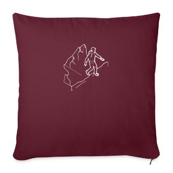 Randonneurs en montagne - Housse de coussin décorative 45 x 45 cm - bordeaux - Devant