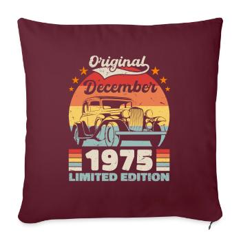 Décembre 1975 Cadeau d’anniversaire Décembre 1975 - Housse de coussin décorative 45 x 45 cm - bordeaux - Devant