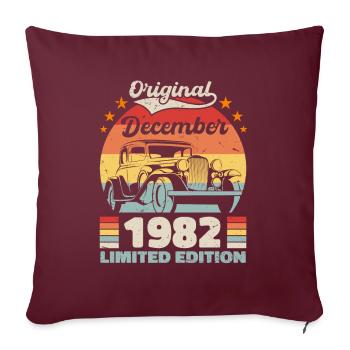 Dezember 1982 Geburtstagsgeschenk Dezember 1982 - Sofakissenbezug 45 x 45 cm - Burgunderrot - Vorne