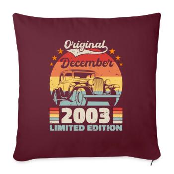 Décembre 2003 Cadeau d’anniversaire Décembre 2003 - Housse de coussin décorative 45 x 45 cm - bordeaux - Devant