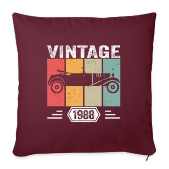 Classique depuis 1988, cadeau d’anniversaire de voiture ancienne 1988 - Housse de coussin décorative 45 x 45 cm - bordeaux - Devant