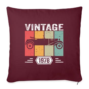 Classic Since 1978, Vintage Car Birthday Gift 1978 - Sofakissenbezug 45 x 45 cm - Burgunderrot - Vorne