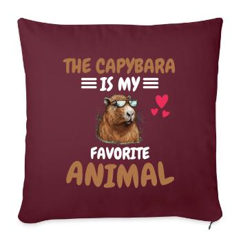 Capybara Animal Cadeau Animal Préféré Capybara - Housse de coussin décorative 45 x 45 cm - bordeaux - Devant