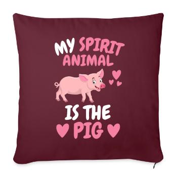 Animal fermier Mon animal spirituel est le cochon - Housse de coussin décorative 45 x 45 cm - bordeaux - Devant