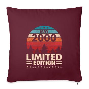 23. Geburtstag Mai Jahrgang 2000 Vintage - Sofakissenbezug 45 x 45 cm - Burgunderrot - Vorne