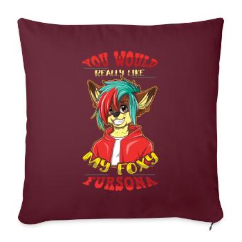 Fursona Stolzer pelziger Schwanz Ohr pelzige Person Cosplay - Sofakissenbezug 45 x 45 cm - Burgunderrot - Vorne