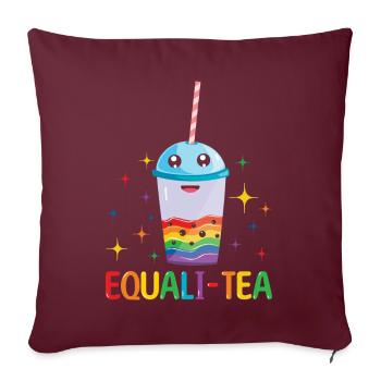 Égalité Thé Gay LGBTQ Arc-en-ciel LGBT Mois de la fierté LGBT - Housse de coussin décorative 45 x 45 cm - bordeaux - Devant