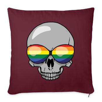 Skeleton Gay LGBTQ Arc-en-ciel Mois de la fierté LGBT - Housse de coussin décorative 45 x 45 cm - bordeaux - Devant