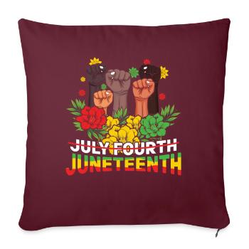 Une manifestation au poing célèbre l’histoire des Noirs de Juneteenth - Housse de coussin décorative 45 x 45 cm - bordeaux - Devant