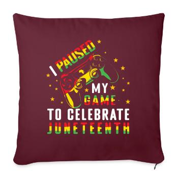 Un joueur célèbre l’histoire des Noirs de Juneteenth - Housse de coussin décorative 45 x 45 cm - bordeaux - Devant