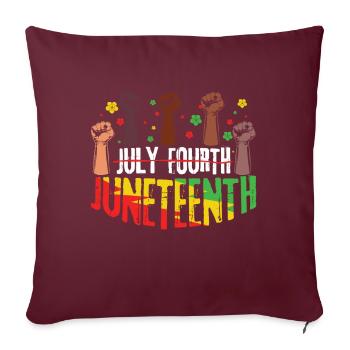 Un poing de protestation célèbre l’histoire des Noirs de Juneteenth - Housse de coussin décorative 45 x 45 cm - bordeaux - Devant