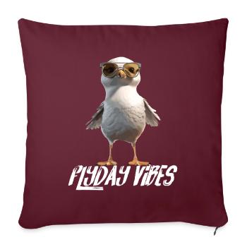 Seagull Flyday Vibes Cool Mignons vacances d’été - Housse de coussin décorative 45 x 45 cm - bordeaux - Devant