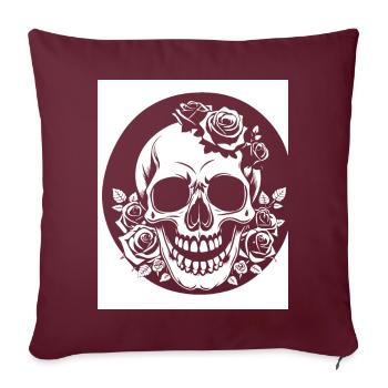 Horreur Crâne Crâne Art Crâne Gothique Heavy Metal - Housse de coussin décorative 45 x 45 cm - bordeaux - Devant