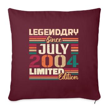 Juillet 2004 Anniversaire Juillet 2004 Juillet Millésime - Housse de coussin décorative 45 x 45 cm - bordeaux - Devant
