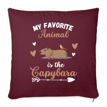 Rongeur Capybara Drôle de cadeau Capybara - Housse de coussin décorative 45 x 45 cm - bordeaux - Devant