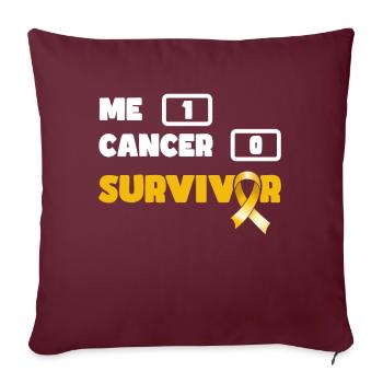 Sensibilisation au cancer infantile des survivants du cancer - Housse de coussin décorative 45 x 45 cm - bordeaux - Devant