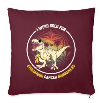 Ruban de septembre pour la sensibilisation au cancer infantile - Housse de coussin décorative 45 x 45 cm - bordeaux - Devant